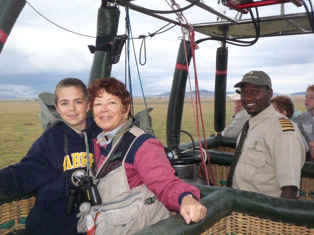 Grandmother and grandson on a Tanzanian safari