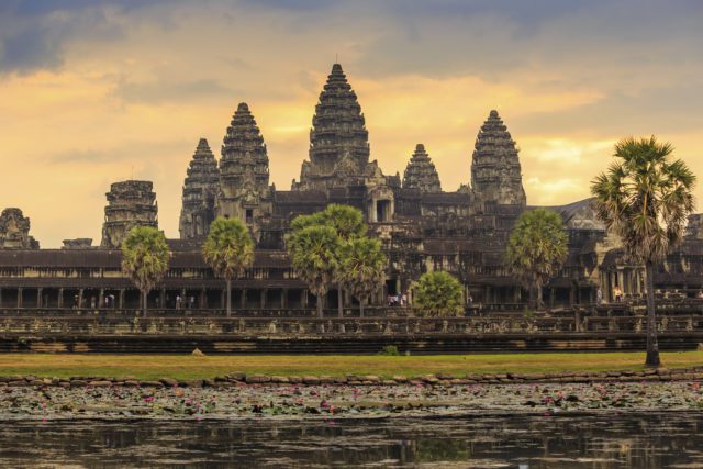 Sunrise at Ankor Wat - a must see destination when visiting Cambodia with kids