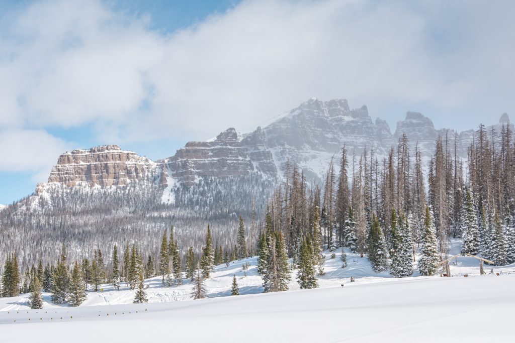 Snowy mountains in Yellowstone