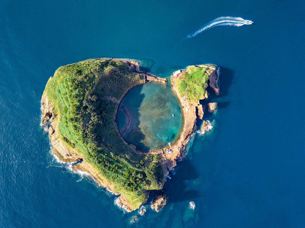 aerial view of azores island